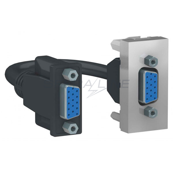 Розетка HD15 female (VGA), 1 модуль, алюміній, Unica New, Schneider Electric